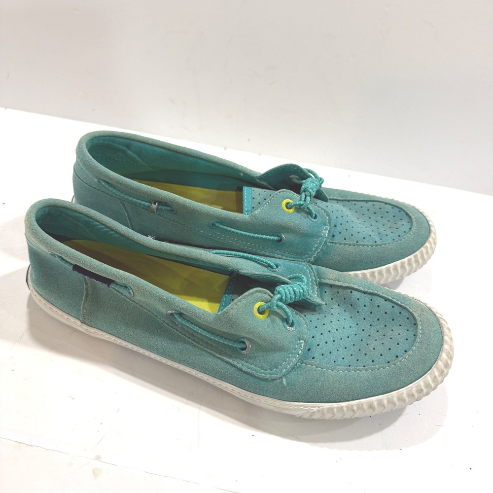 Sperry Top-Sider Seacoast Teal Suede Boat Shoes Womens 10M